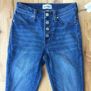 Meritage High Waist Button Front Skinny Ankle Jean